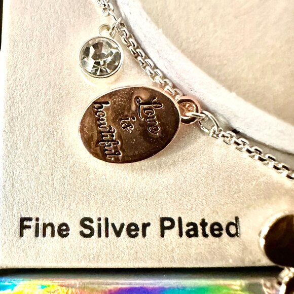 Fine Silver Plated Disney Minnie Mouse “Love is Bowtiful” Bracelet - Picture 3 of 7